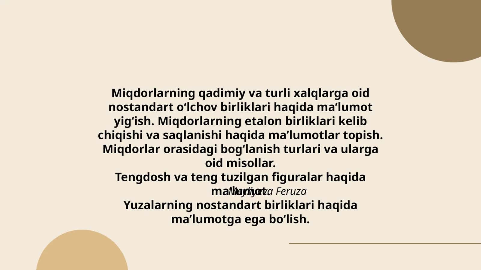 Miqdorlarning qadimiy va turli xalqlarga oid nostandart o‘lchov birliklari 1
