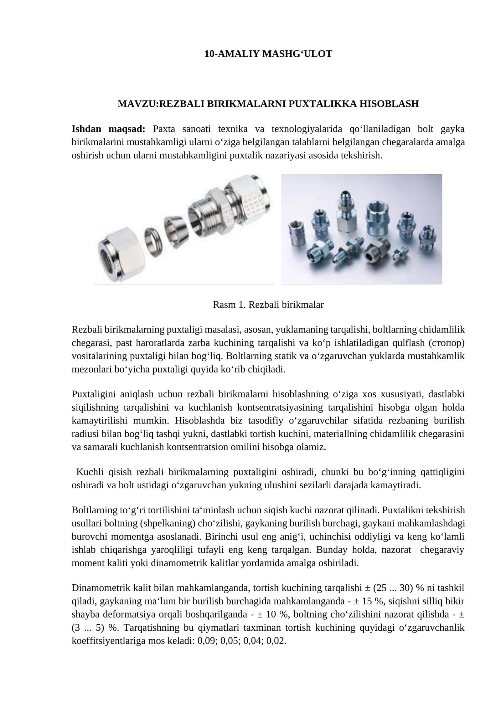 REZBALI BIRIKMALARNI PUXTALIKKA HISOBLASH 1