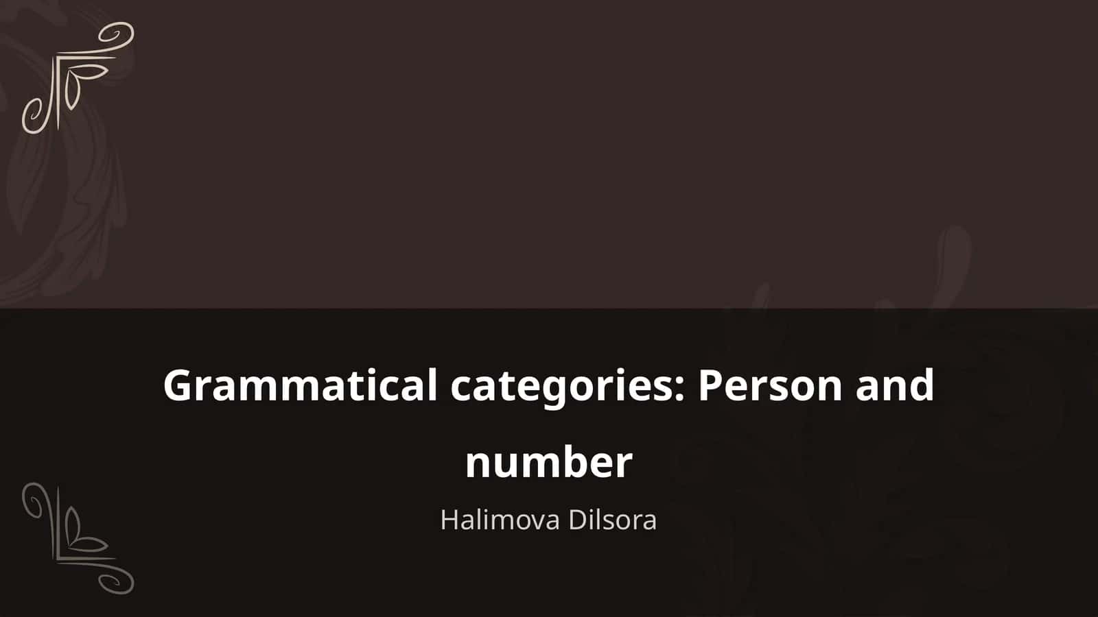 Grammatik kategoriyalar: Shakl va raqam 1