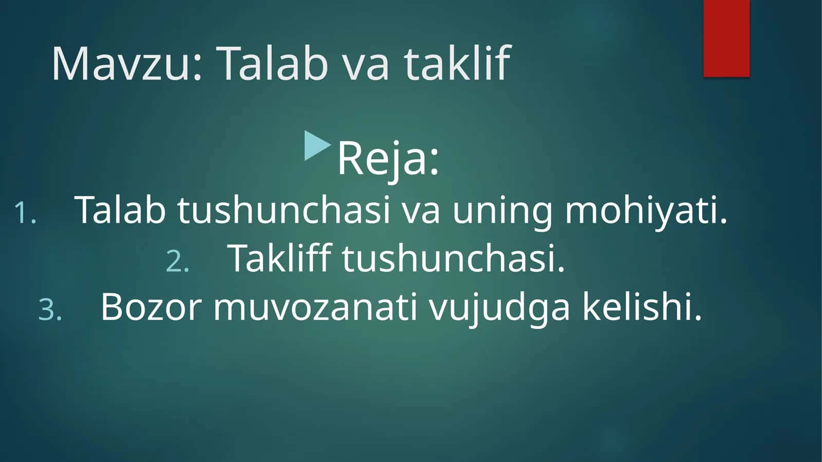 Talab va taklif 1