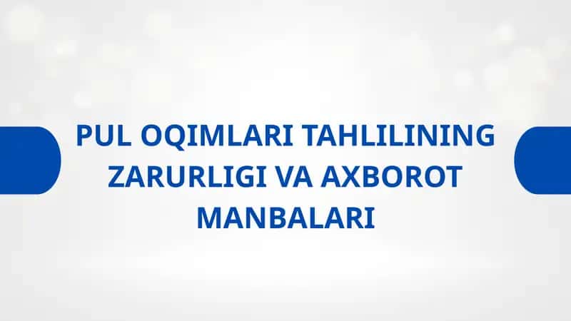 PUL OQIMLARI TAHLILINING ZARURLIGI VA AXBOROT MANBALARI 1