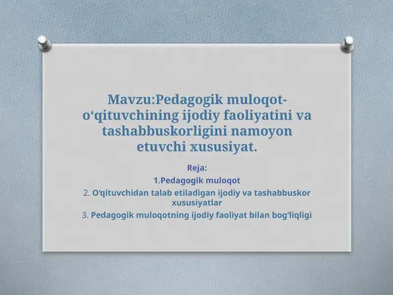 Pedagogik Muloqot 1