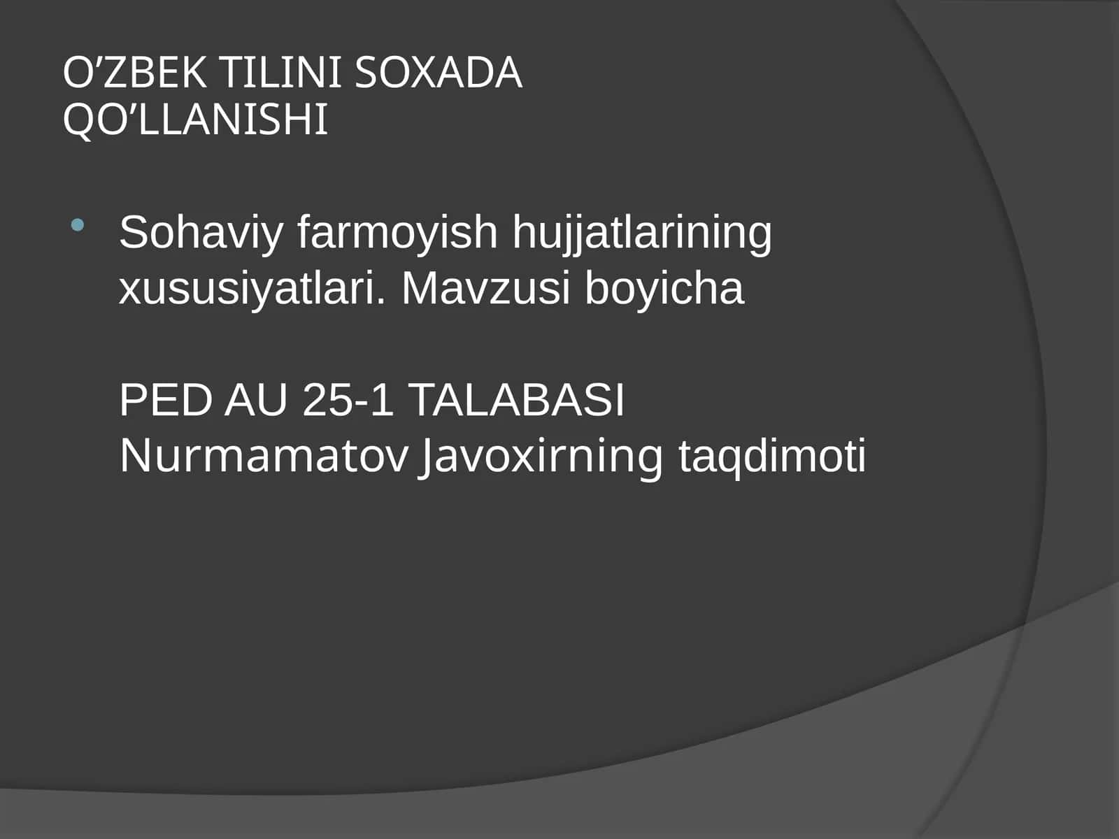 Sohaviy farmoyish hujjatlari 1