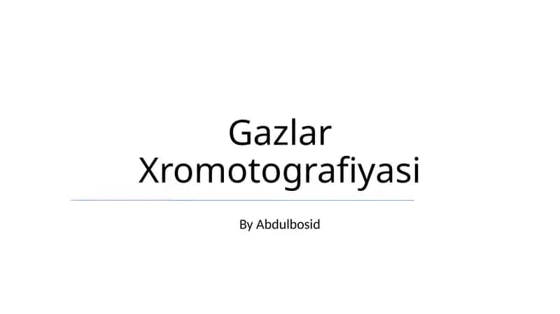 Gazlar Xromotografiyasi 1