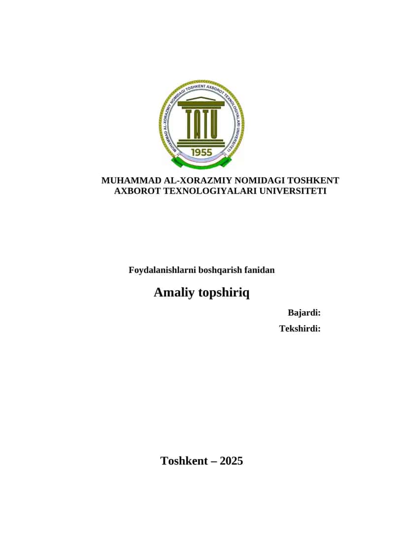 Foydalanishni boshqarish matritsasi asosida foydalanuvchi huquqlarini boshqarish va RFID orqali identifikatsiya/autentifikatsiya 1