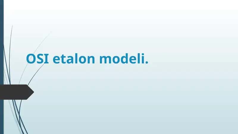 OSI etalon modeli 1