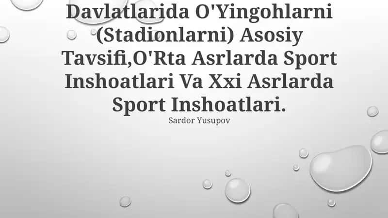 Qadimdi Gretsiya Va Rim Davlatlarida O'Yingohlarni (Stadionlarni) Asosiy Tavsifi 1