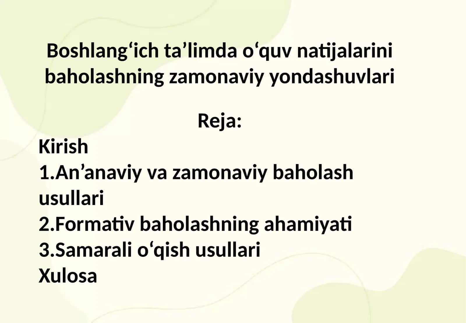 Boshlang‘ich ta’limda o‘quv natijalarini baholashning zamonaviy yondashuvlari 1