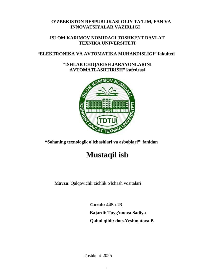 Qalqovichli zichlik o'lchash vositalari 1