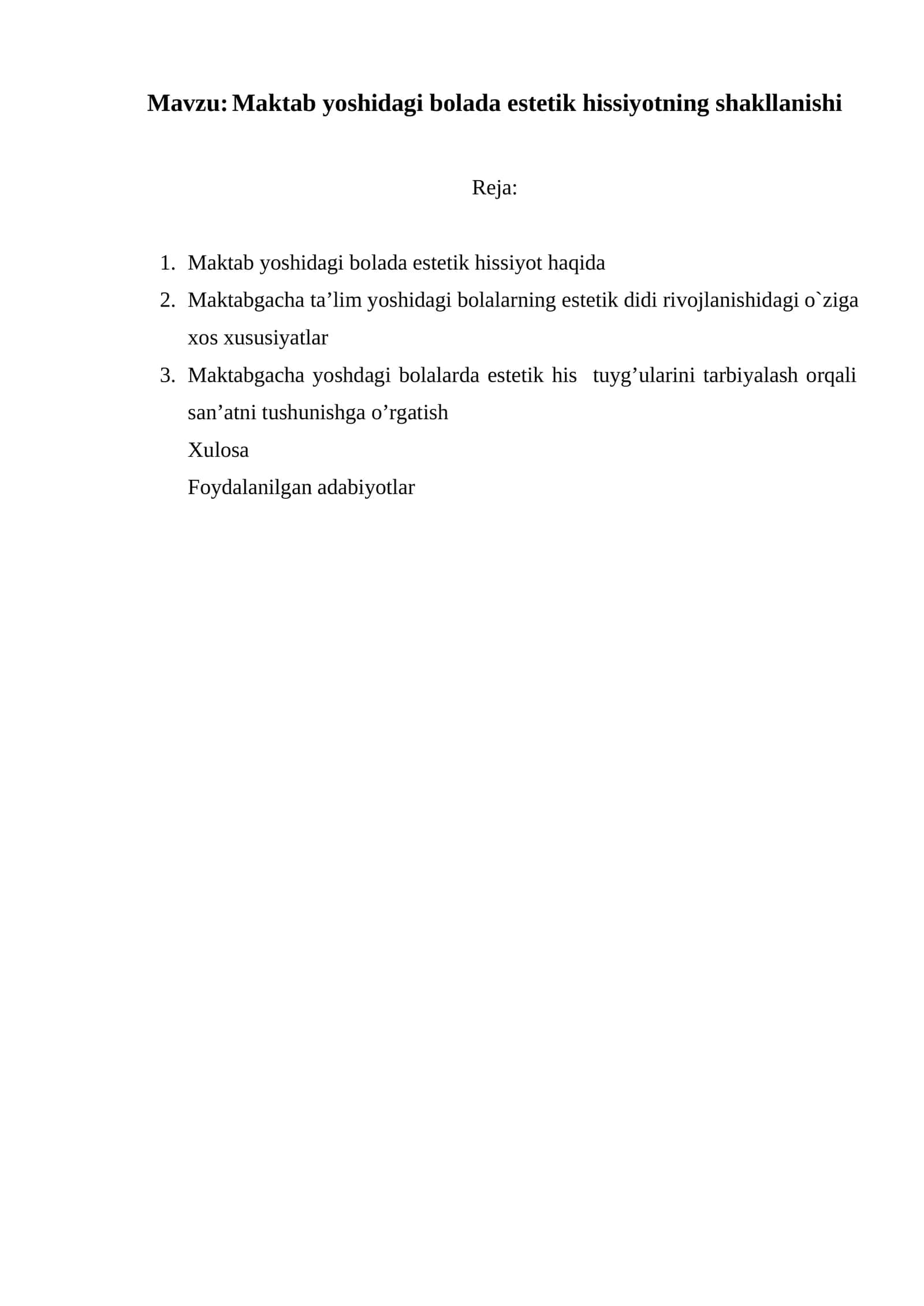 Maktab yoshidagi bolada estetik hissiyotning shakllanishi 1