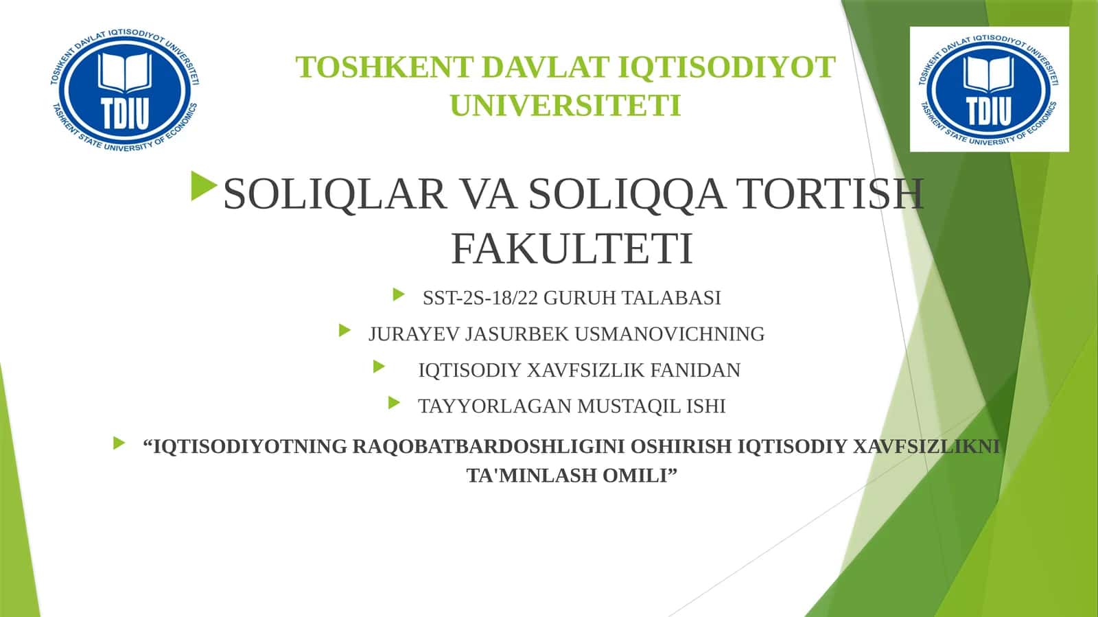 IQTISODIYOTNING RAQOBATBARDOSHLIGINI OSHIRISH IQTISODIY XAVFSIZLIKNI TA'MINLASH OMILI 1