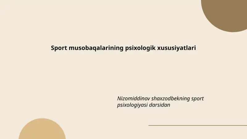 Sport musobaqalarining psixologik xususiyatlari 1