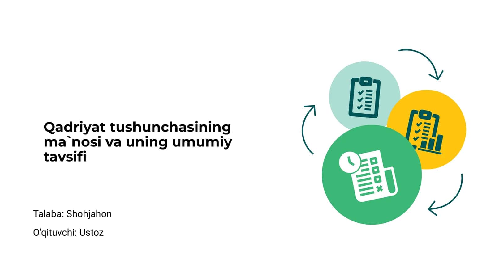 Qadriyat tushunchasining ma`nosi va uning umumiy tavsifi 1
