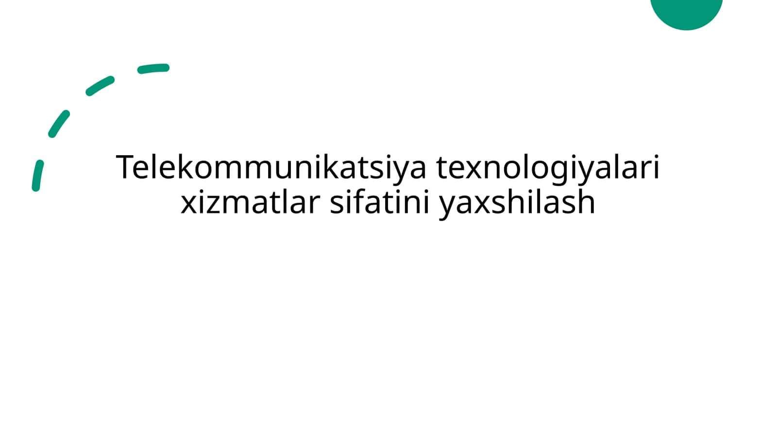 Telekommunikatsiya texnologiyalari xizmatlar sifatini yaxshilash 1