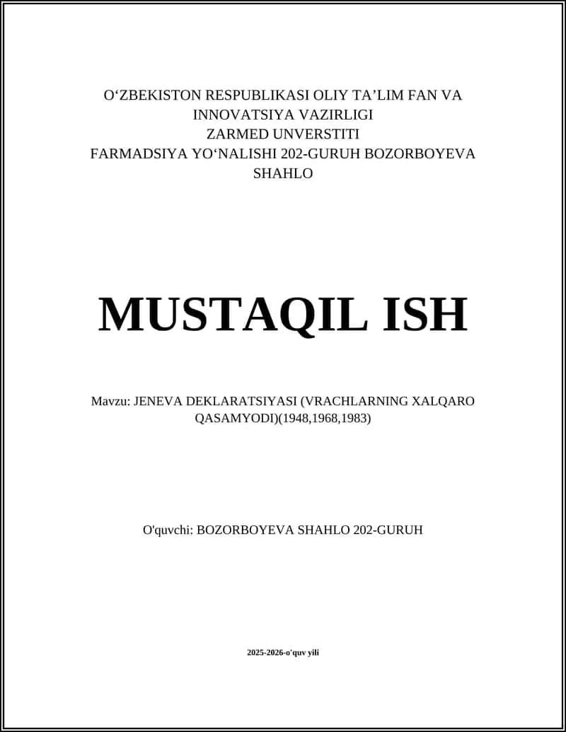 Jeneva Deklaratsiyasi 1