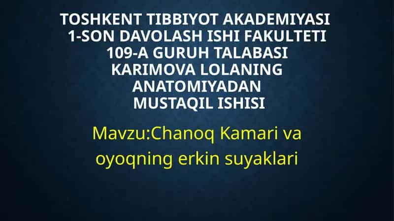 oyoq suyaklari anatomiyasi 1