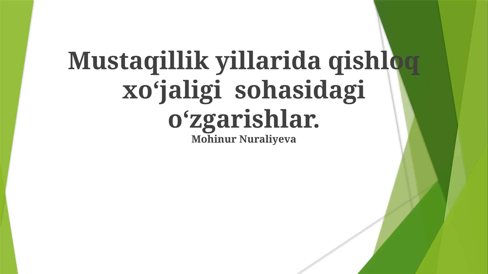 Mustaqillik yillarida qishloq xo‘jaligi sohasidagi o‘zgarishlar 1