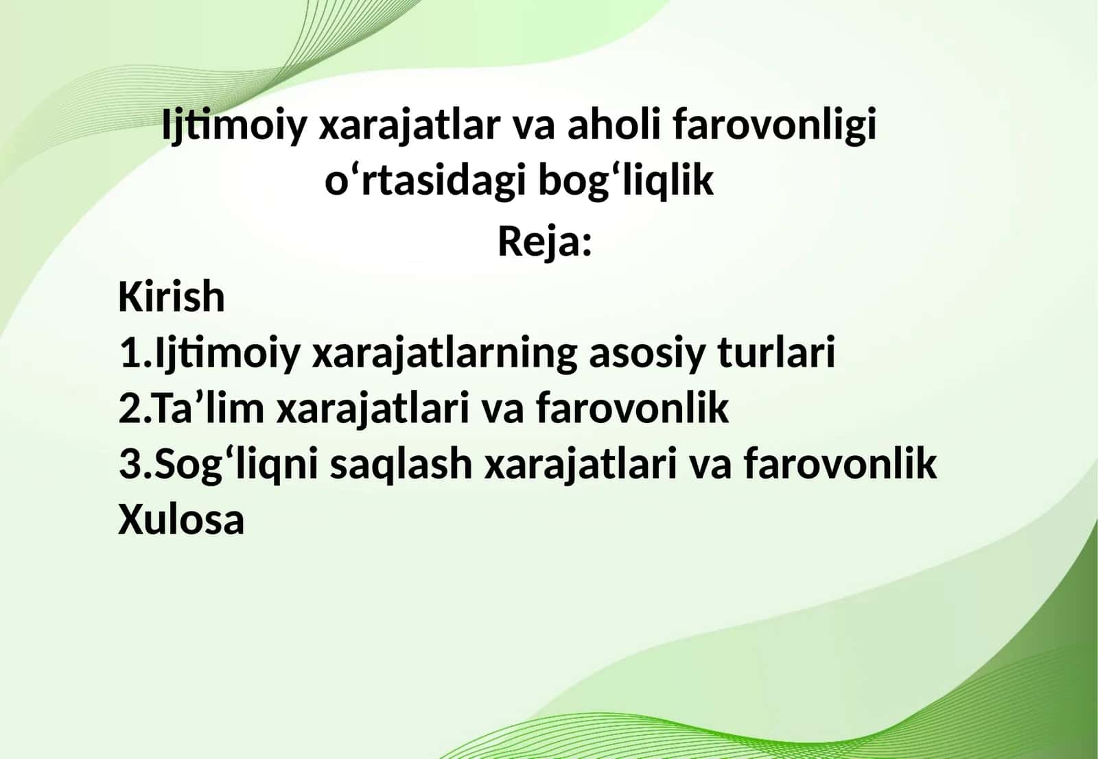 Ijtimoiy xarajatlar va aholi farovonligi o‘rtasidagi bog‘liqlik 1