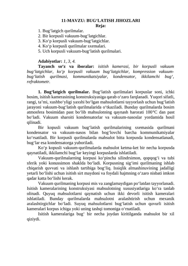 BUG‘LATISH JIHOZLARI 1