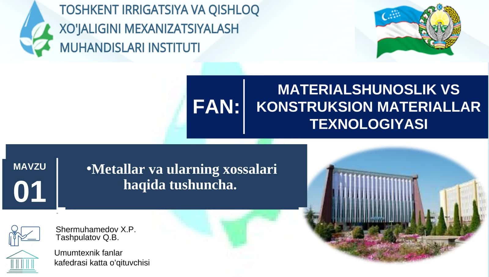 Metallar va ularning xossalari haqida tushuncha 1
