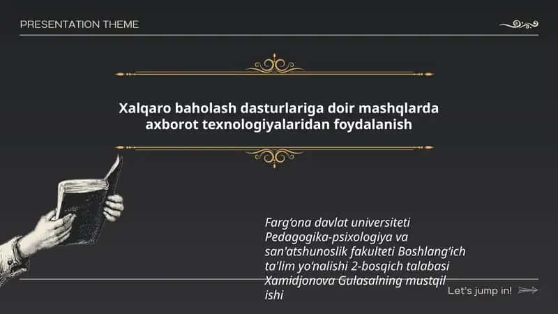 Xalqaro baholash dasturlariga doir mashqlar 1