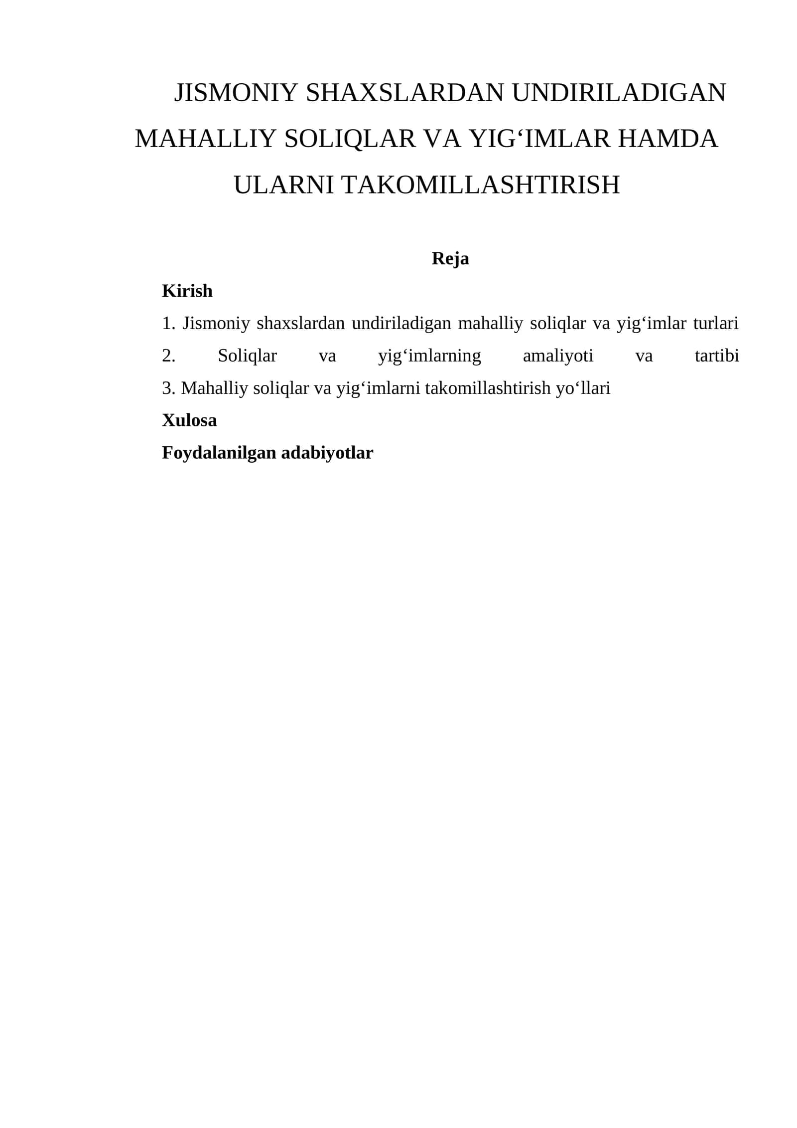 Mahalliy Soliqlar va Yig‘imlar 1