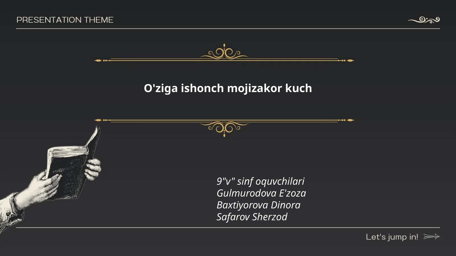 O'ziga ishonch mojizakor kuch 1