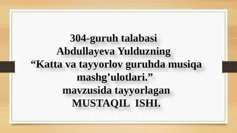 Kattavatayyorlov guruhda musiqa mashg'ulotlari 1