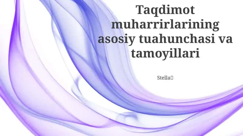 Taqdimot Muharrirlarining Asosiy Tushunchalari 1