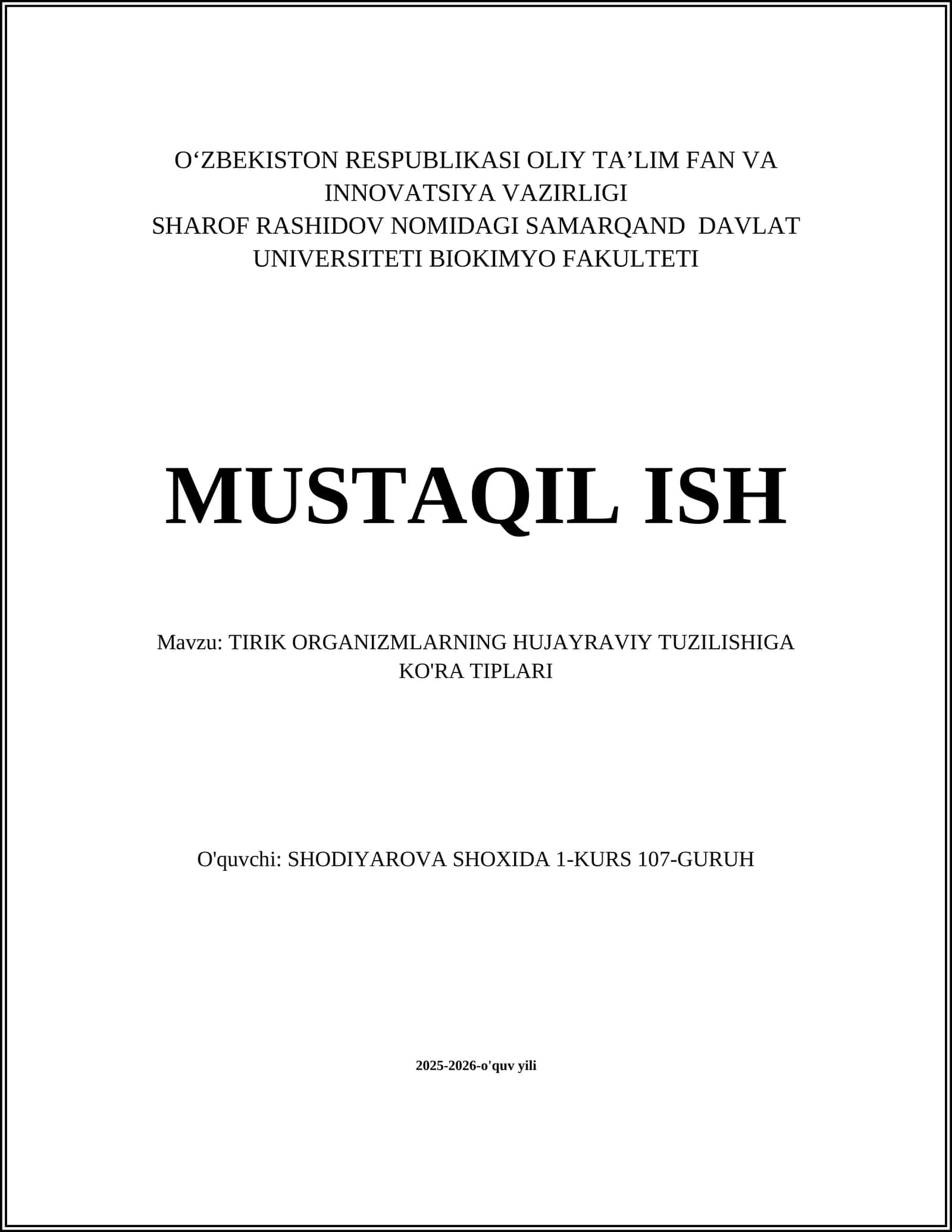 TIRIK ORGANIZMLARNING HUJAYRAVIY TUZILISHIGA KO'RA TIPLARI 1