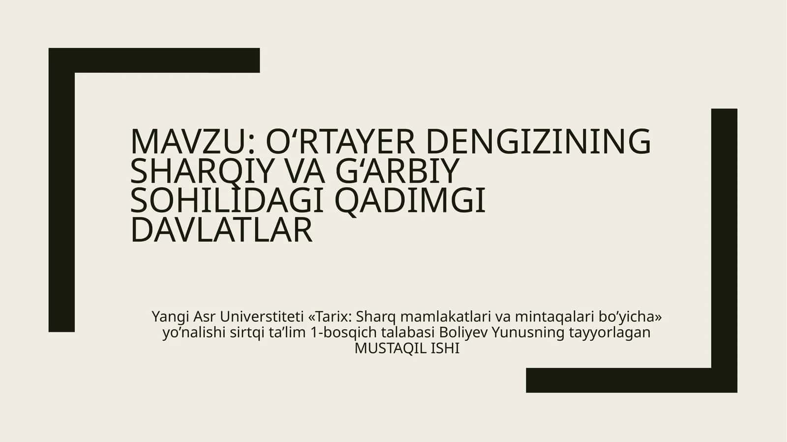 O‘rtayerdengizining sharqiy va g‘arbiy sohilidagi qadimgi davlatlar 1