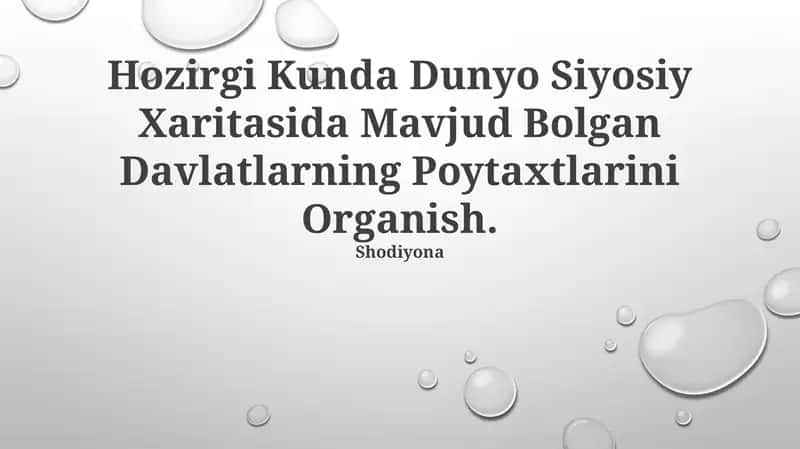 Dunyo Siyosiy Xaritasi 1
