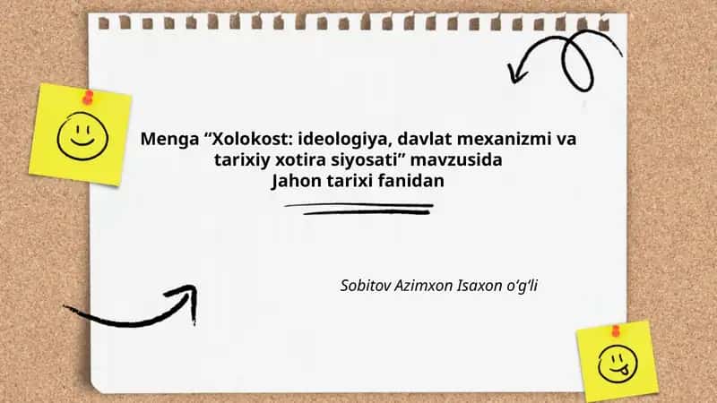 Xolokost: ideologiya, davlat mexanizmi va tarixiy xotira siyosati 1