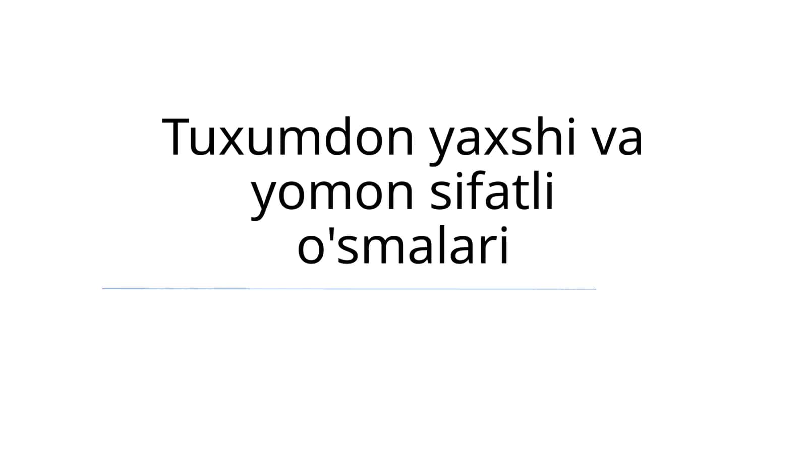 Tuxumdon yaxshi va yomon sifatli o'smalari 1