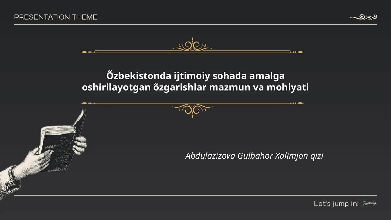 Oʻzbekistonda ijtimoiy sohada amalga oshirilayotgan õzgarishlar mazmun va mohiyati 1