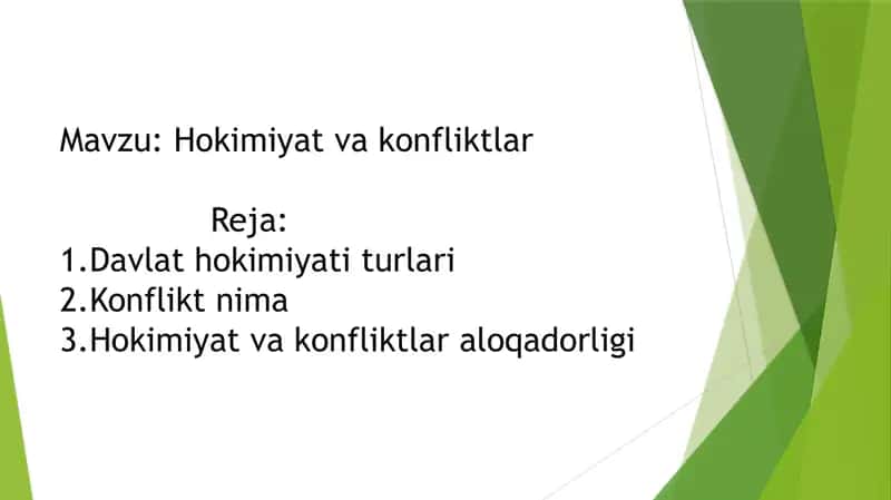 Hokimiyat va konfliktlar 1