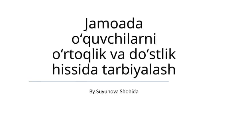 Birgalikda o'rganamiz 1