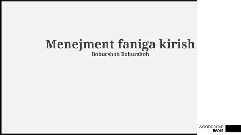 Menejment faniga kirish 1