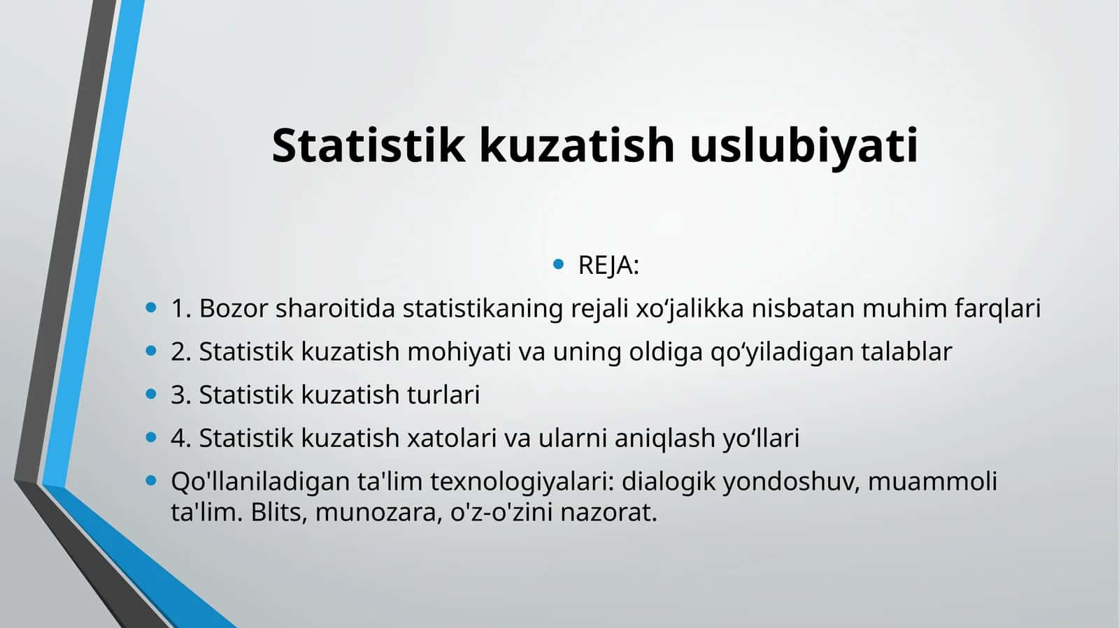 Statistik kuzatish uslubiyati 1