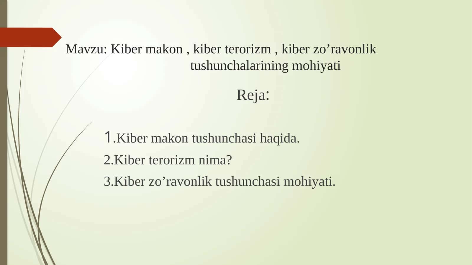 Kibermakon, kiberterorizm, kiberzo’ravonlik tushunchalarining mohiyati 1