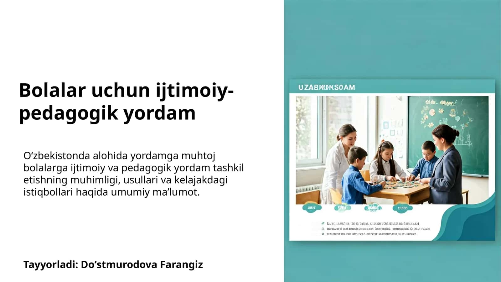 Bolalar uchun ijtimoiy-pedagogik yordam 1