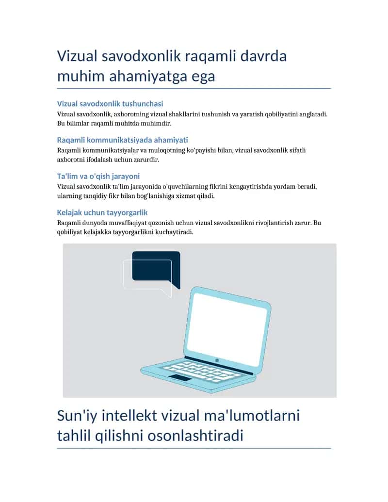 Vizual savodxonlik 1