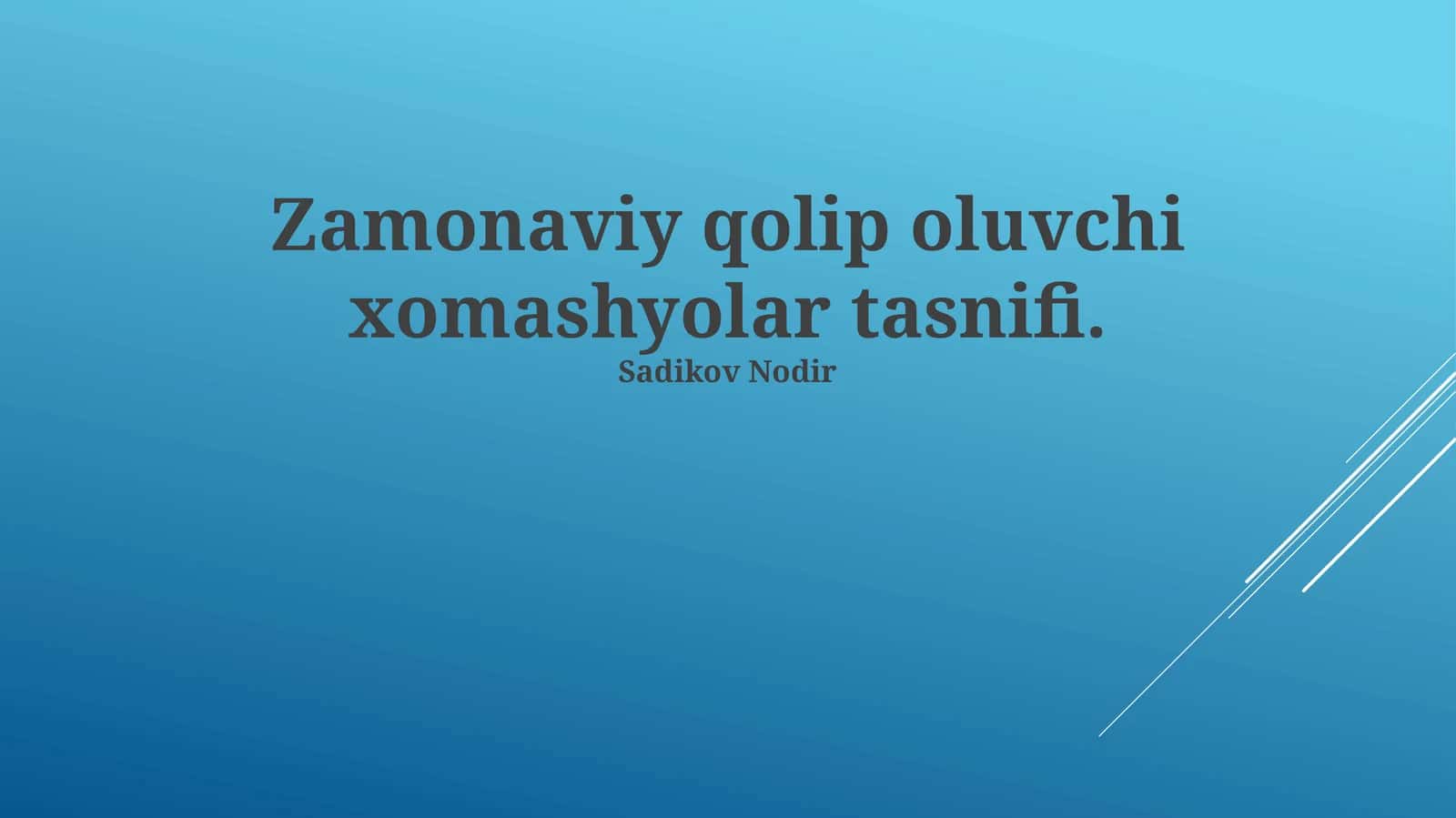 Zamonaviy qolip oluvchi xomashyolar tasnifi 1