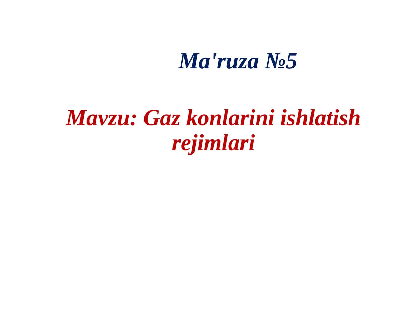 Gaz konlarini ishlatish rejimlari 1