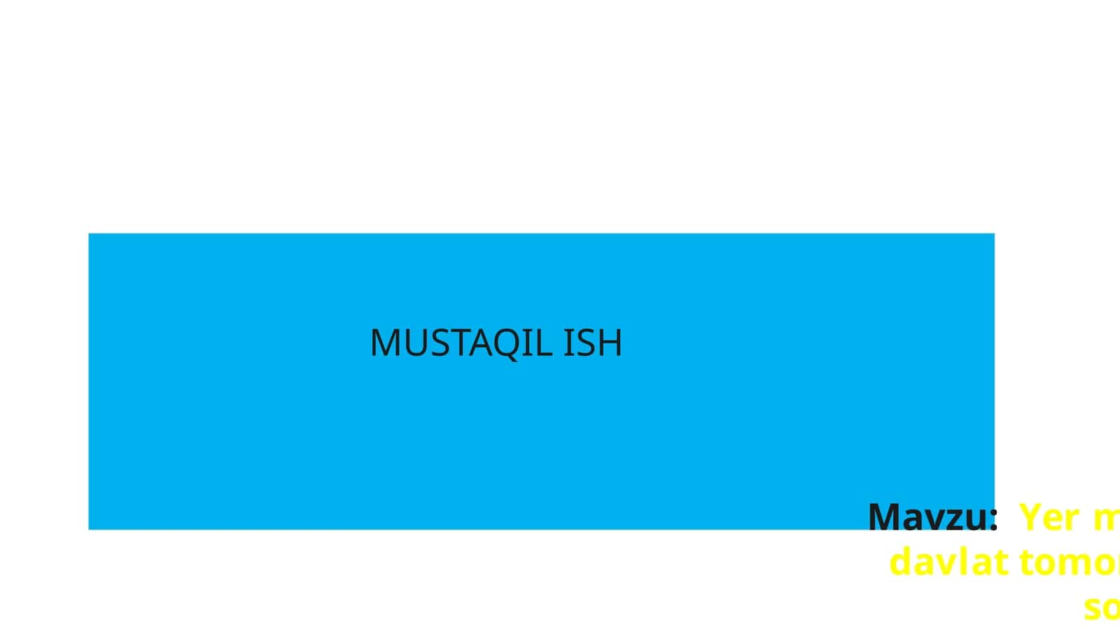 Yer munosabatlarini davlat tomonidan tartibga solish 1