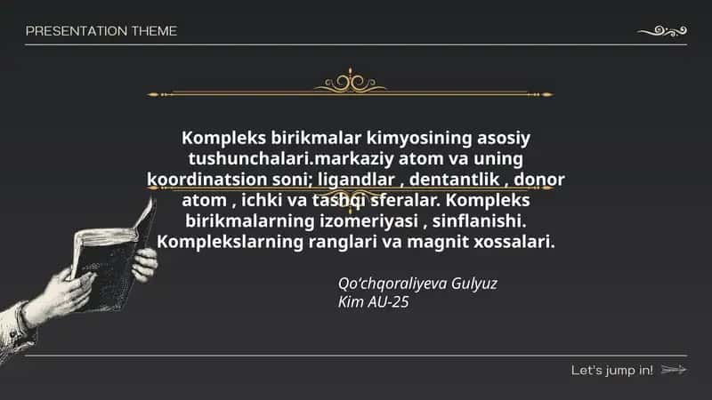 Kompleks birikmalar kimyosining asosiy tushunchalari 1
