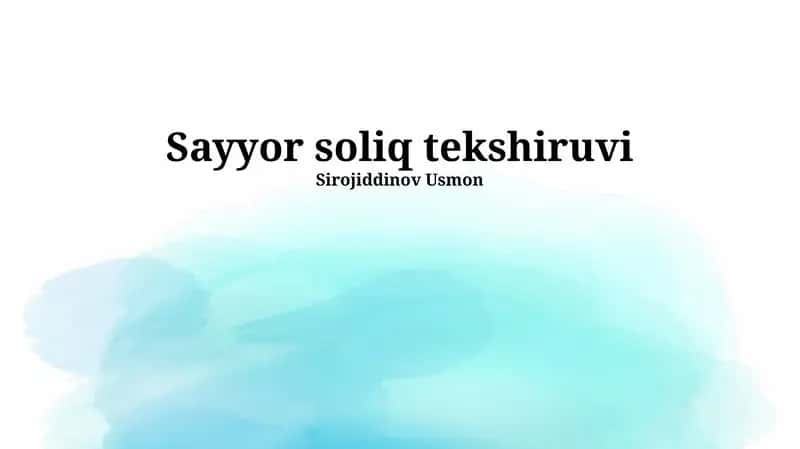 Maydon soliq tekshiruvi 1