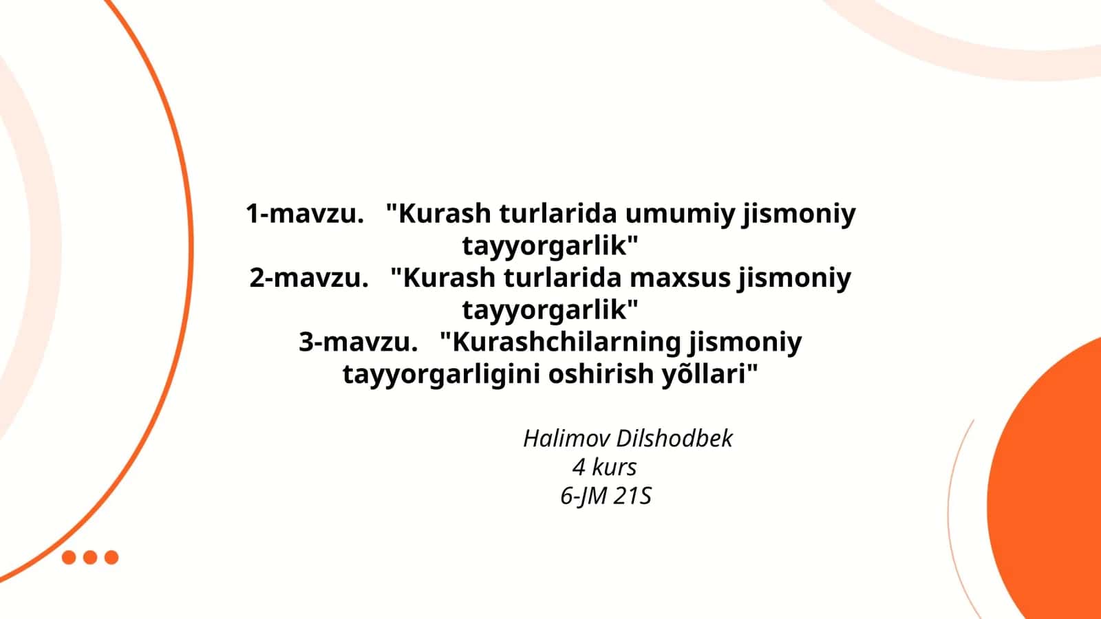 Kurash turlarida umumiy jismoniy tayyorgarlik 1