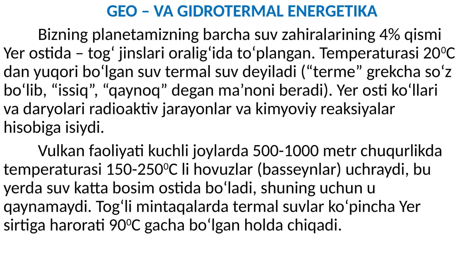 GEO – VA GIDROTERMAL ENERGETIKA 1