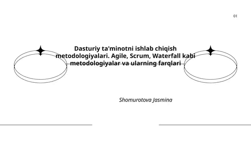 Dasturiy ta'minotni ishlab chiqish metodologiyalari 1